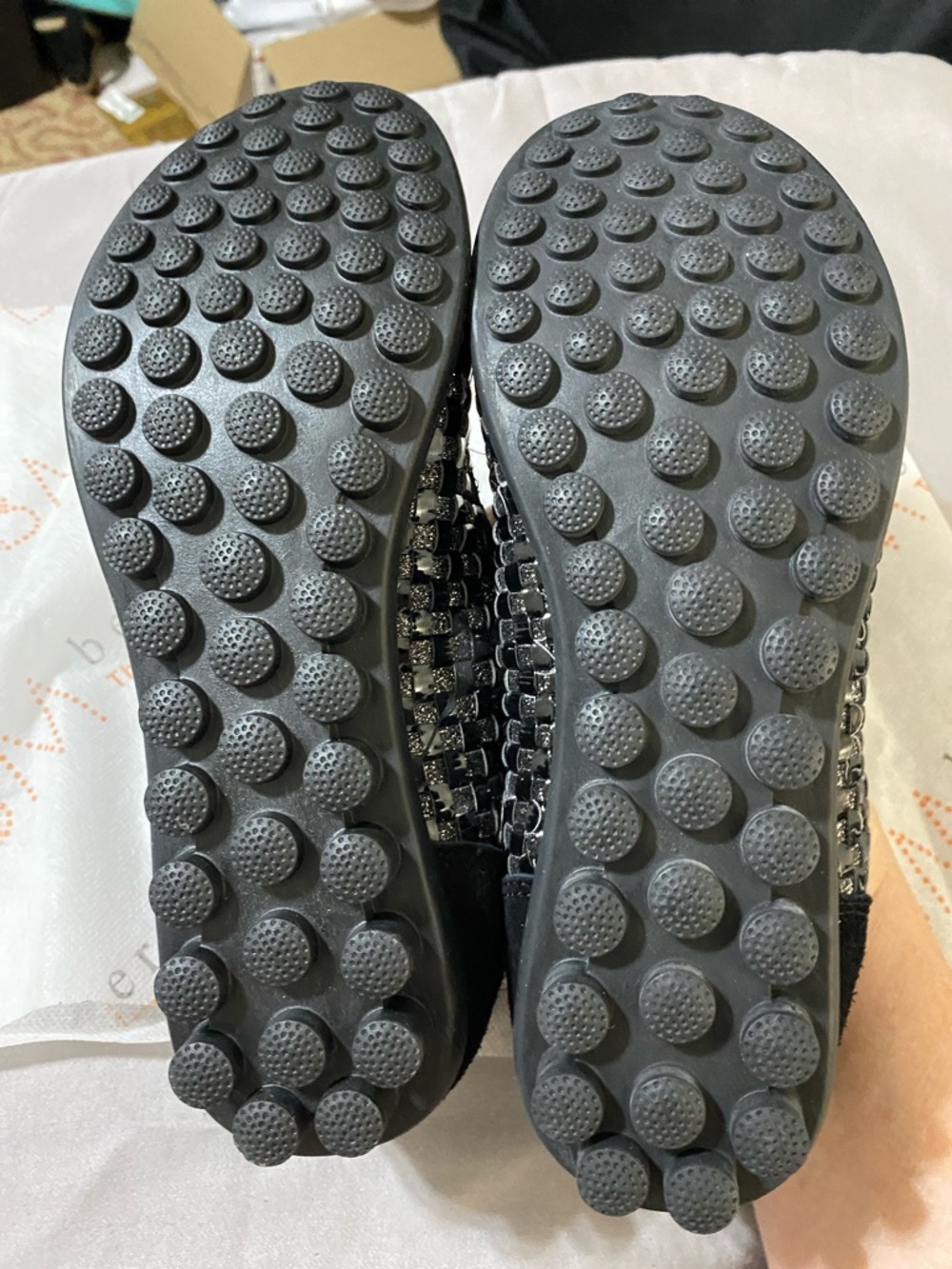 NEW bernie mev. WO 8(EU39) CATWALK Black SPARKLY Woven Patent Ballet Flats - Picture 8 of 11